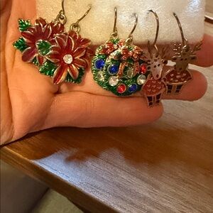 Vintage Festive Holiday Earrings Set